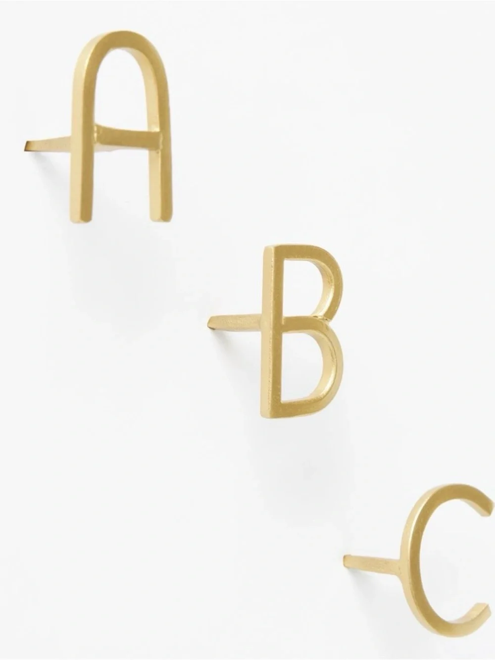 Anthropologie Monogram Nails - HELLO (set of five) - bronze gold finish